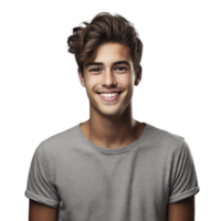 Portrait of a young man smiling on black background png