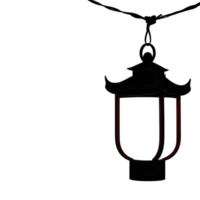 A black and white image of a lantern hanging on a string png