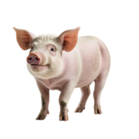 A pig is standing in front of a black background png