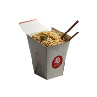 A box of noodles with chopsticks in it png