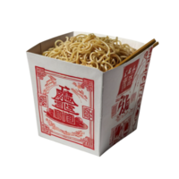 A box of noodles with chopsticks in it png