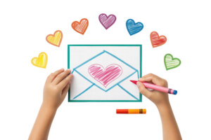 Creating a heartfelt card with colorful hearts png