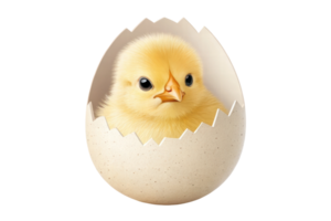 Chick breaks free from its eggshell in spring png