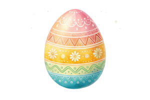 Decorative Easter egg with colorful patterns png