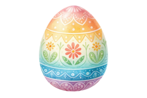 Decorative Easter egg with vibrant floral patterns png