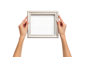 Hands with an empty frame in bright light png