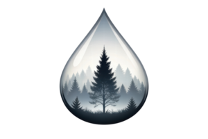 Nature reflected in a drop of water png