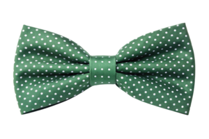Green polka dot bow tie on display for sale png