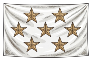 Flag featuring seven stars on a white background png