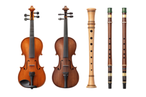 Display of string and woodwind instruments png