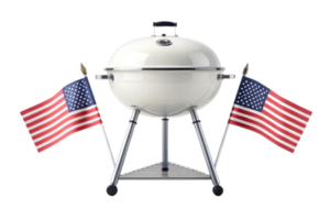 Grill setup with American flags png