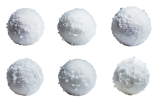 Snowballs in various shapes and sizes on display png