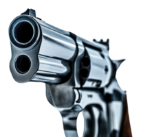 Close-up view of a revolver creating tension png