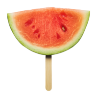 Fresh watermelon slice on a wooden stick in summer png