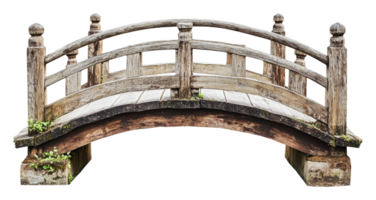 Rustic wooden bridge in a peaceful setting png
