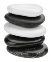Stacked black and white pebbles create balance png
