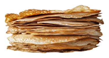 Stack of thin pancakes ready for serving png