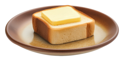 Simple buttered toast on a plate for breakfast png