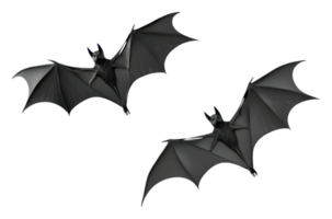 Bats in flight showcasing their wingspan at dusk png