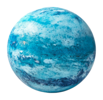 Blue planet with swirling ocean patterns png