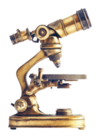 Intricate vintage brass microscope png