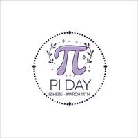 Cheerful Pi Day Design with Stylized Pi Symbol and Modern Typography vector