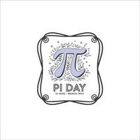 Soft Pastel Pi Day Design with Leafy Branches and Sparkles vector