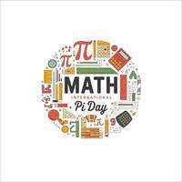 Mathematics Inspired Pi Day Artwork for Events and Merchandise vector