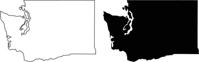 Washington state map icon design on white background vector