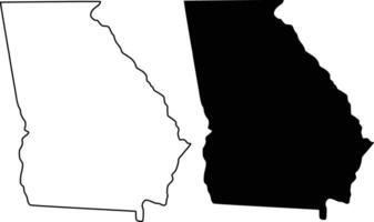 Georgia U.S. state map outine and silhouette icon design vector