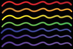 Gradient Line Art with Squiggle Patterns and Rainbow Color Waves for Creativity vector