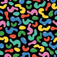 Organic bubble shape seamless pattern. Liquid blob background in retro y2k style. Trendy abstract fluid elements. Geometric wavy bubbles forms. Flat Isolated illustrations. vector