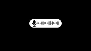 Sound wave visuals, Microphone icon with digital sound wave animation Isolated on Black Background video