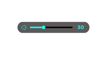 Sound volume slider level up animation Isolated on White Background video
