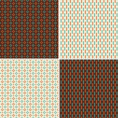 cross stitch seamless patterns blue orange