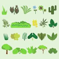various types of plants with different types vector