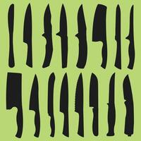 set of knife silhouette collection with different shapes vector