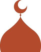 Small Red Mosque Domes with Crescent Moons vector