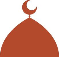 Arched Red Mosque Domes with Crescent Moons vector