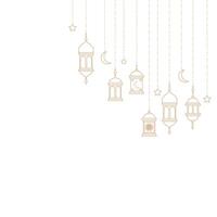 Ramadan Kareem Lantern Background with Hanging Stars and Crescent Moon in Elegant Islamic design vector