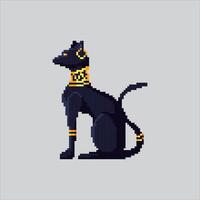 Pixel art illustration Sphynx Cat. Pixelated Cute Cat. Sphynx Cat Animal Icon pixelated for the pixel art game and icon for website and game. vector