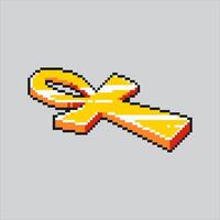 Pixel art illustration Egypt Ankh. Pixelated Ankh Cross Symbol. Egypt Ankh Cross Symbol Icon pixelated for the pixel art game and icon for website and game. vector
