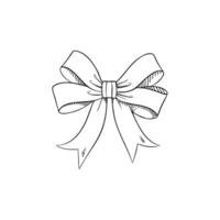 Creative collection of simple ribbon doodles with line art vector