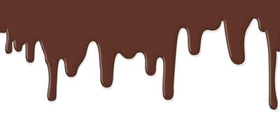 Melted chocolate ice cream drop on white background graphic illustration have blank space. vector