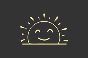 simple and unique sun doodle illustration on a plain background vector