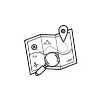 Map illustration in doodle style on a white background vector