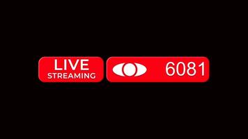 live banner social media broadcast with view number animation green screen background video