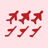Airplane icon set. Airplane symbol. Flat design style eps 10. Logos, Bookmarks, etc. Airplane silhouette for ui airplane mode. Design element illustration of technology theme vector
