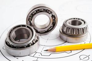 Engineering and precision tools with metal ball bering, mechanical photo