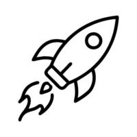 Rocket icon Simple thin outline vector